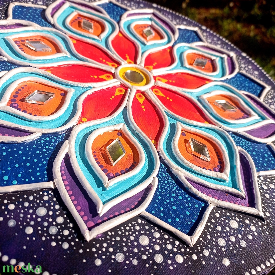 Mandala kép Galaxis, tükörmozaikkal - otthon & életmód - dekoráció - spiritualitás - mandala - Meska.hu