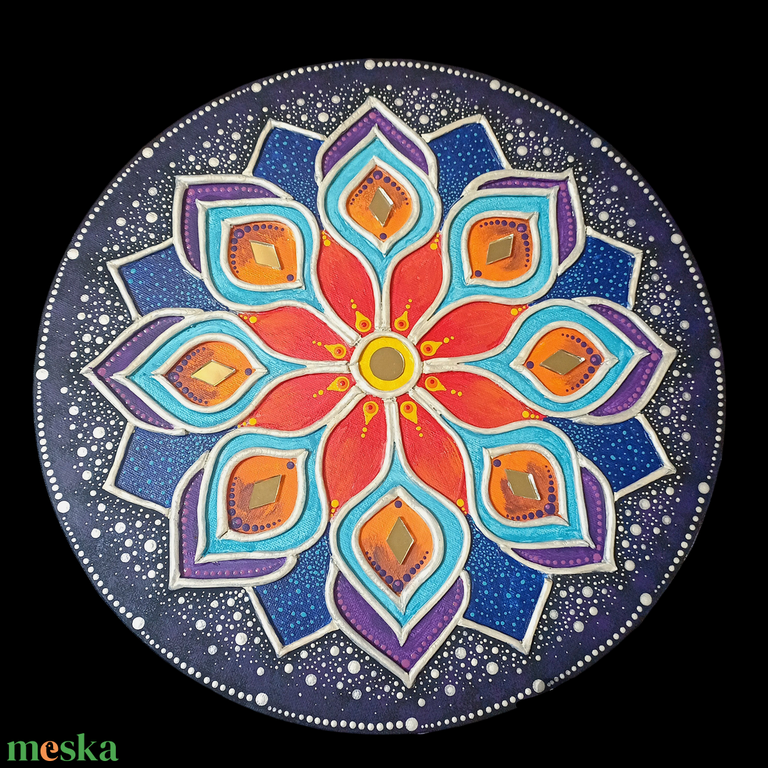 Mandala kép Galaxis, tükörmozaikkal - otthon & életmód - dekoráció - spiritualitás - mandala - Meska.hu