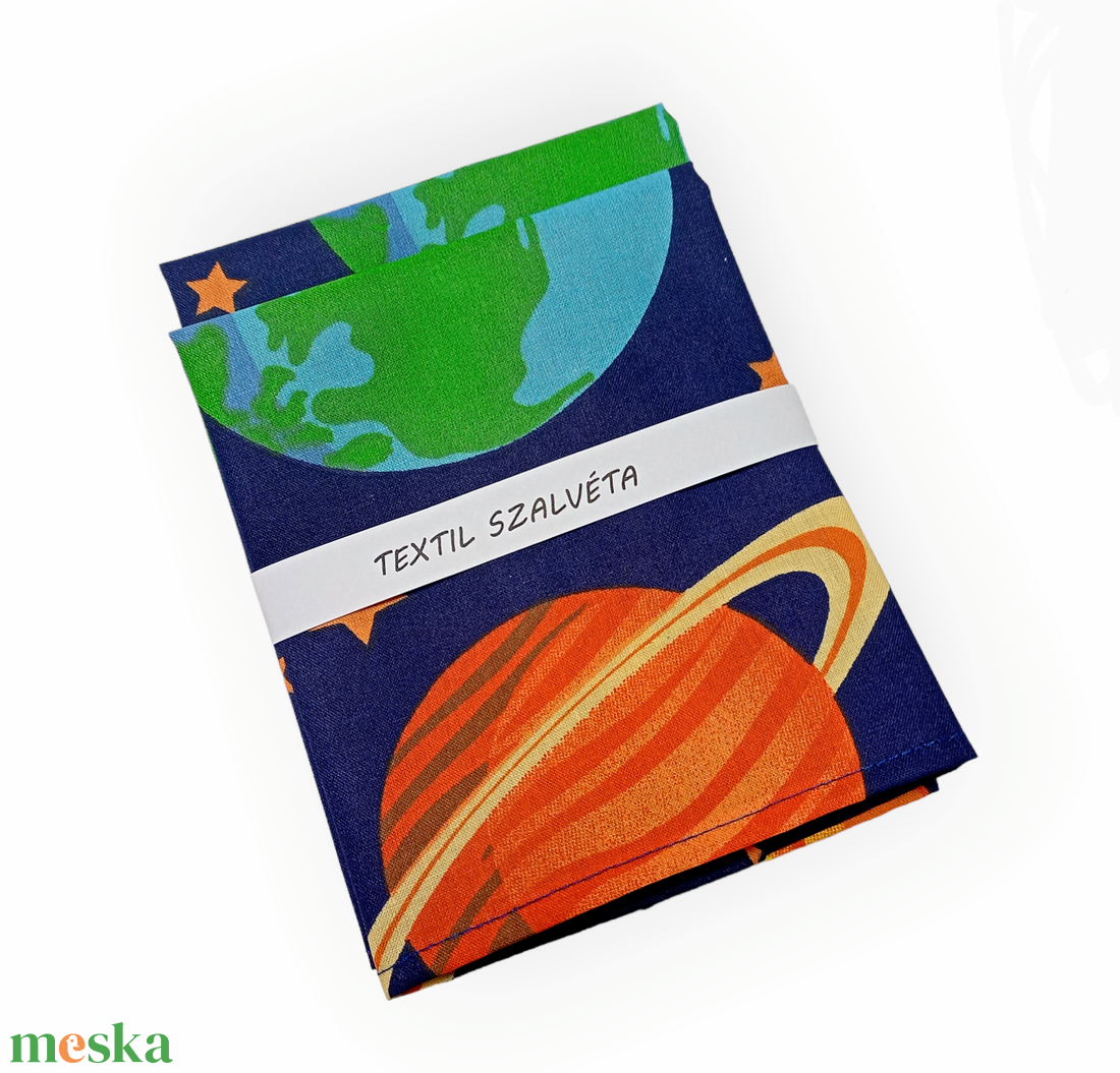 Textil szalvéta 2db,  bolygós - otthon & életmód - konyhafelszerelés, tálalás - konyhai textil - szalvéta - Meska.hu