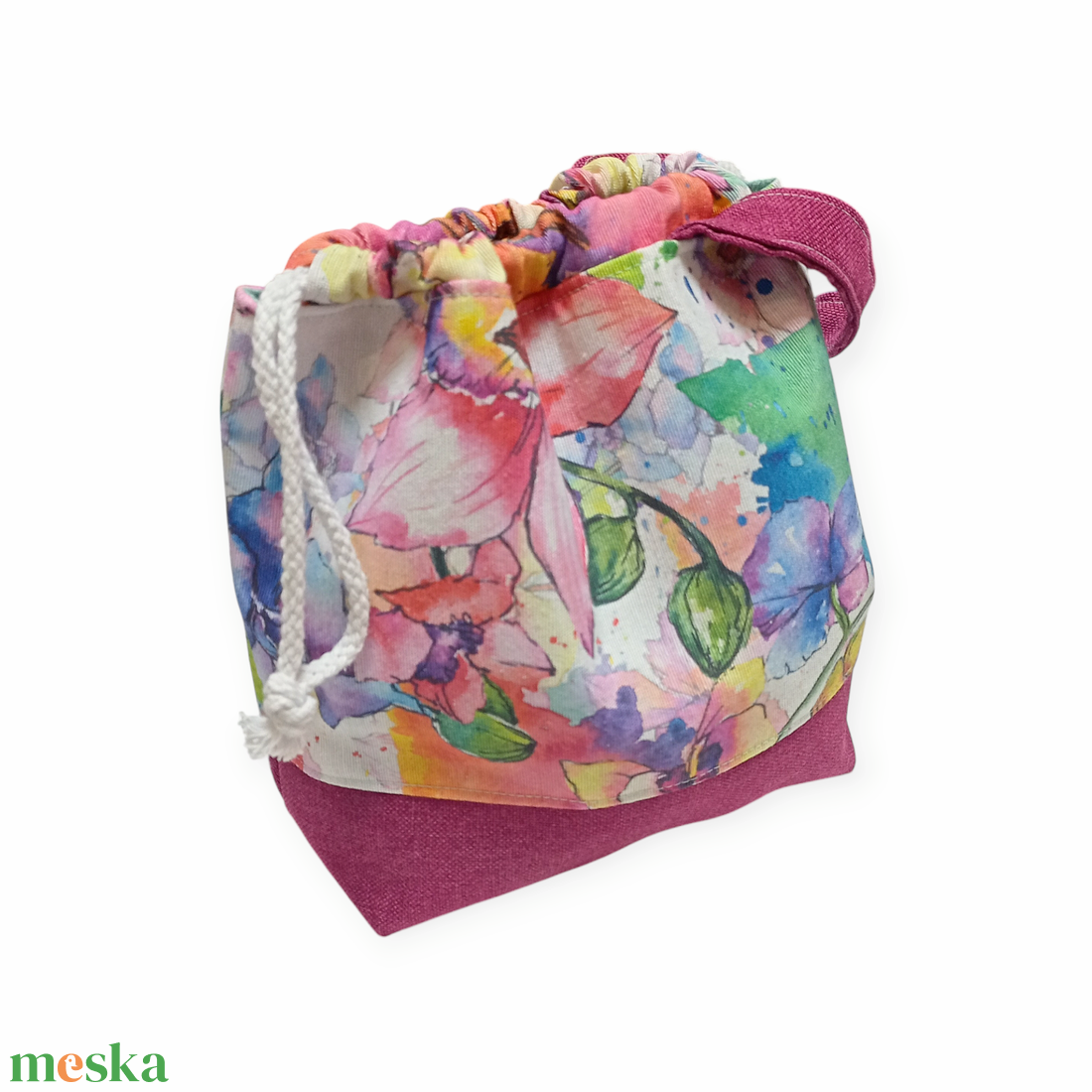Project bag - Akvarell virágos, Rózsaszín - táska & tok - bevásárlás & shopper táska - shopper, textiltáska, szatyor - Meska.hu Project bag - Akvarell virágos, Rózsaszín - táska & tok - bevásárlás & shopper táska - shopper, textiltáska, szatyor - Meska.hu