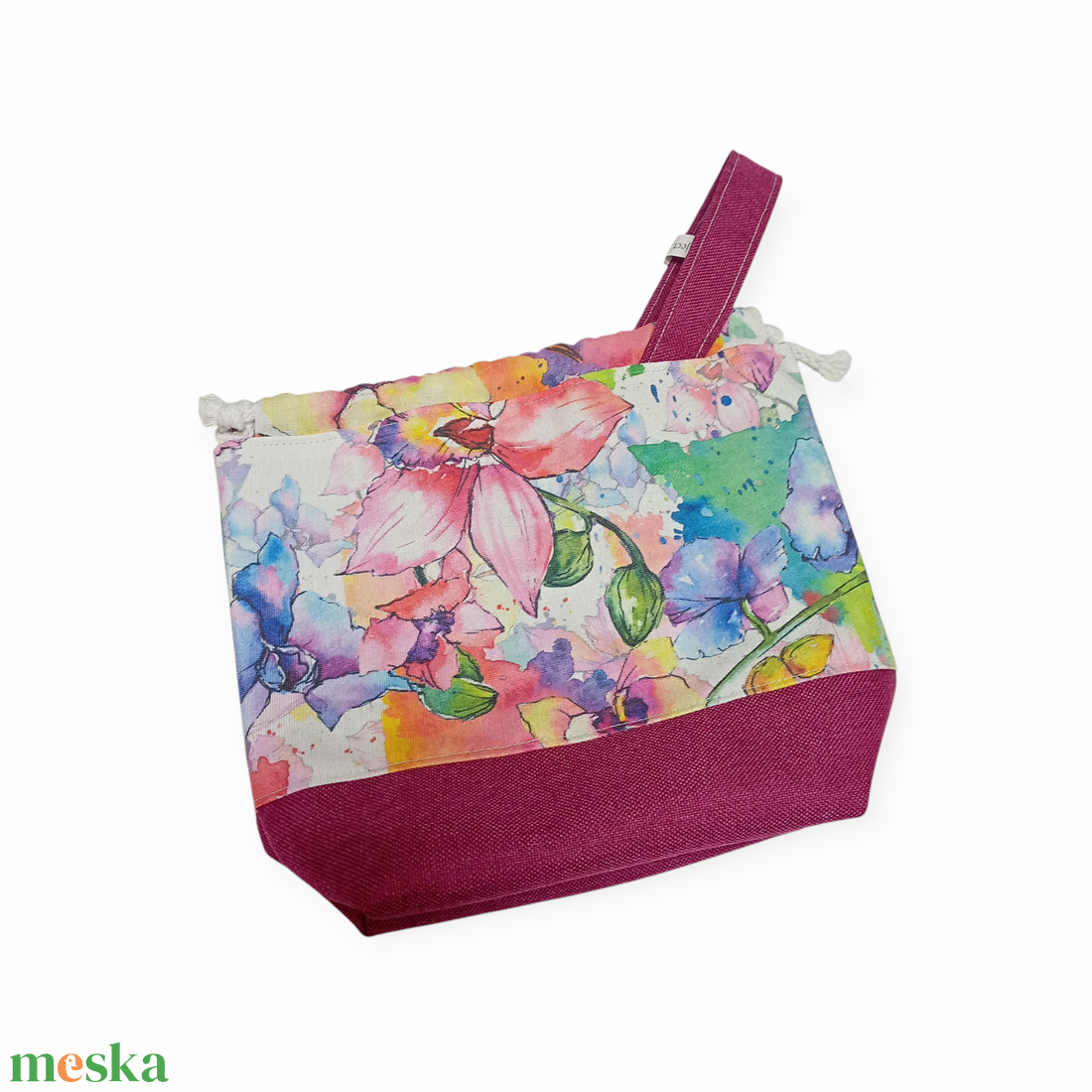 Project bag - Akvarell virágos, Rózsaszín - táska & tok - bevásárlás & shopper táska - shopper, textiltáska, szatyor - Meska.hu Project bag - Akvarell virágos, Rózsaszín - táska & tok - bevásárlás & shopper táska - shopper, textiltáska, szatyor - Meska.hu