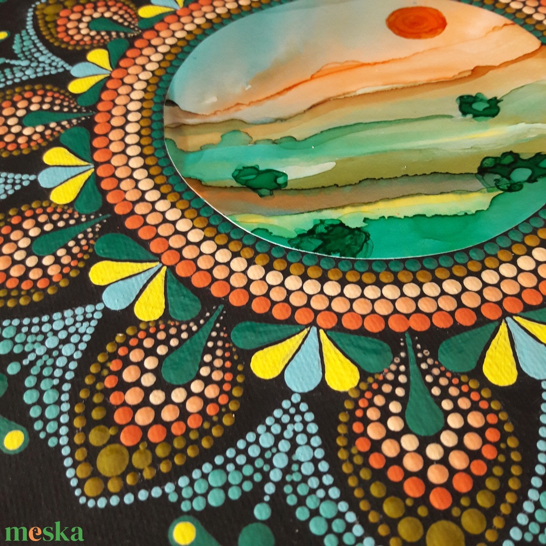 Pontozott mandala Fusion Portal Field - művészet - festmény - festmény vegyes technika - Meska.hu