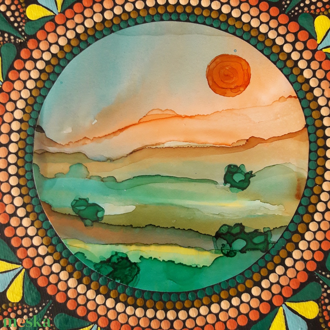Pontozott mandala Fusion Portal Field - művészet - festmény - festmény vegyes technika - Meska.hu