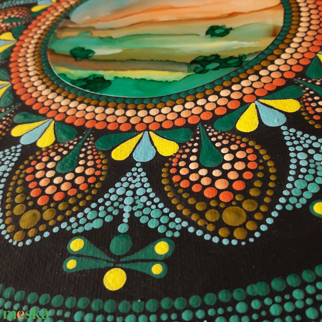 Pontozott mandala Fusion Portal Field - művészet - festmény - festmény vegyes technika - Meska.hu