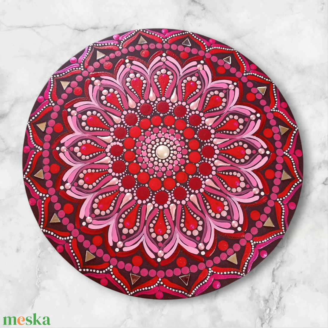 Pontozott mandala Pink rózsaablak - művészet - festmény - festmény vegyes technika - Meska.hu Pontozott mandala Pink rózsaablak - művészet - festmény - festmény vegyes technika - Meska.hu