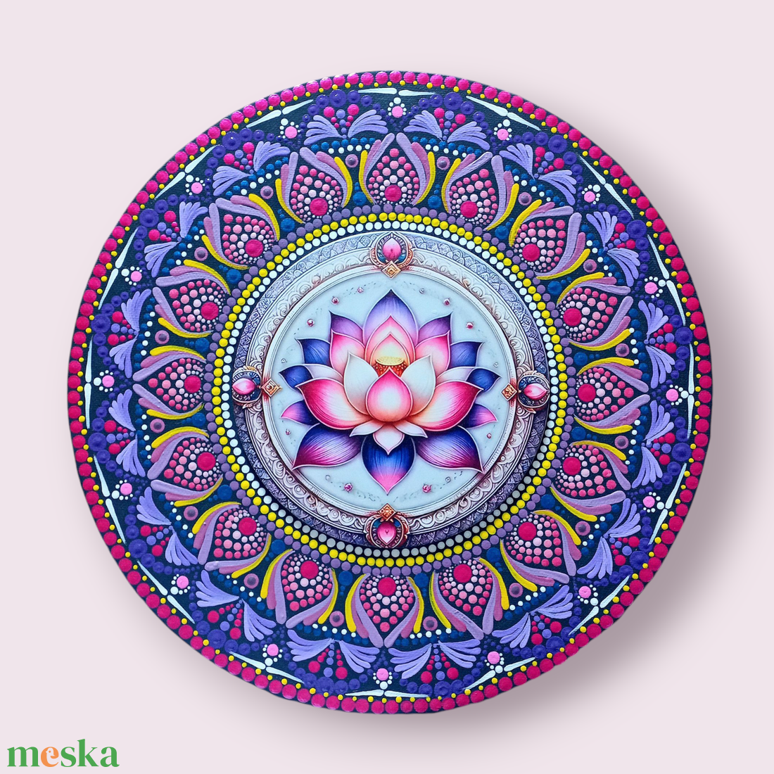 Pontozott mandala Lótuszvirág - művészet - festmény - festmény vegyes technika - Meska.hu Pontozott mandala Lótuszvirág - művészet - festmény - festmény vegyes technika - Meska.hu