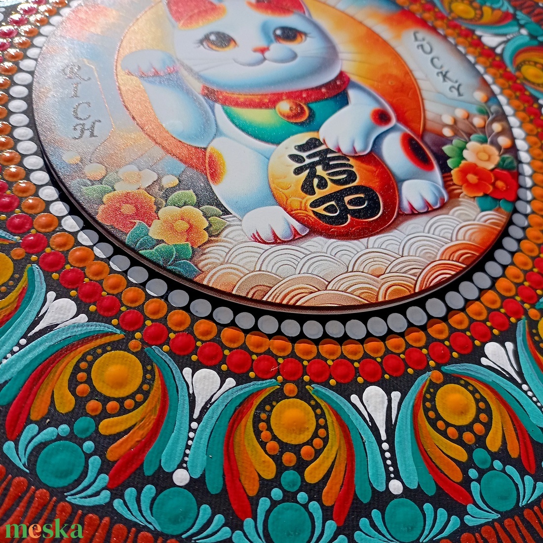 Pontozott mandala Maneki neko, szerencsehozó integető cica - művészet - festmény - festmény vegyes technika - Meska.hu Pontozott mandala Maneki neko, szerencsehozó integető cica - művészet - festmény - festmény vegyes technika - Meska.hu