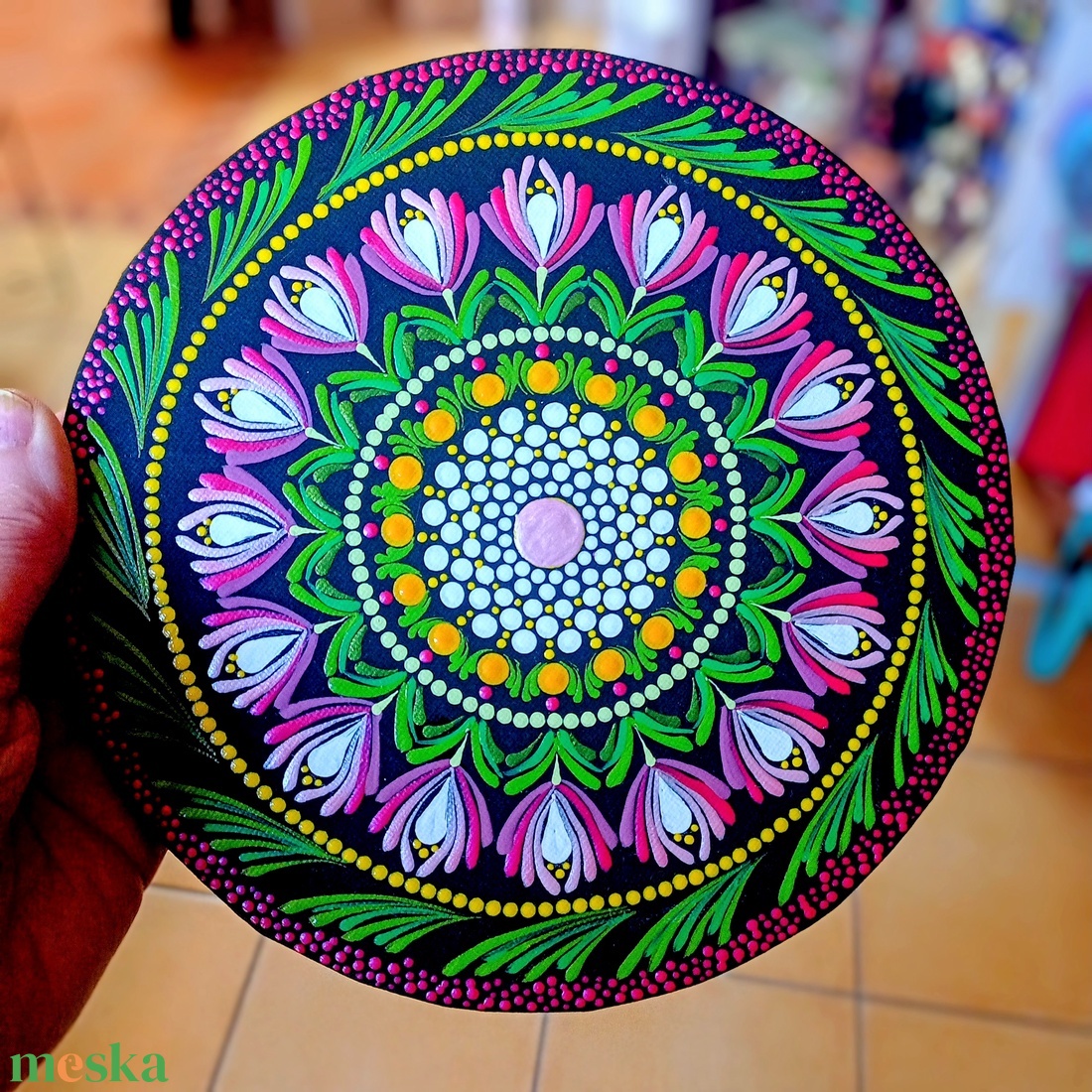 Pontozott mandala Pink tavasz - művészet - festmény - festmény vegyes technika - Meska.hu Pontozott mandala Pink tavasz - művészet - festmény - festmény vegyes technika - Meska.hu