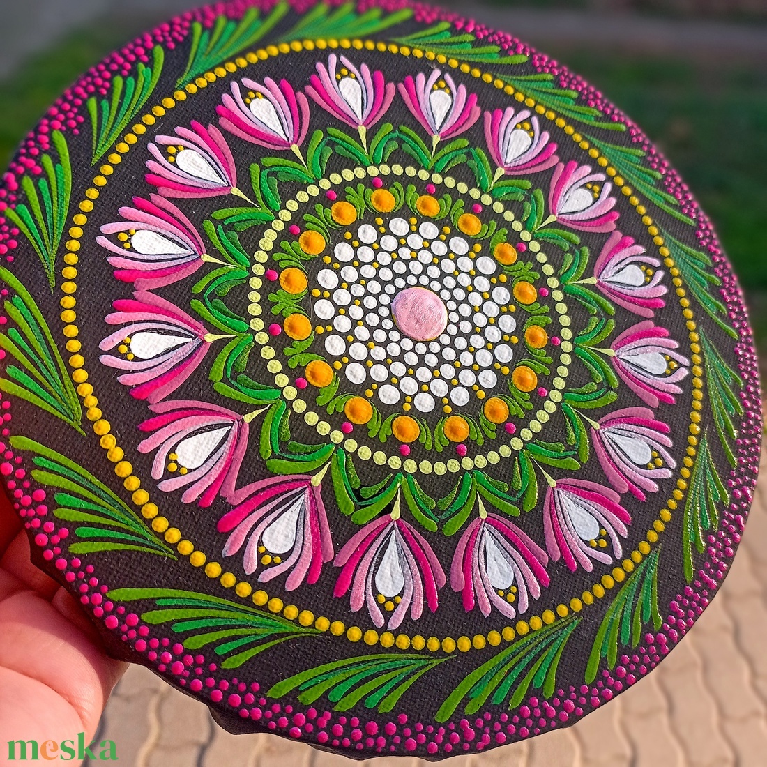 Pontozott mandala Pink tavasz - művészet - festmény - festmény vegyes technika - Meska.hu Pontozott mandala Pink tavasz - művészet - festmény - festmény vegyes technika - Meska.hu