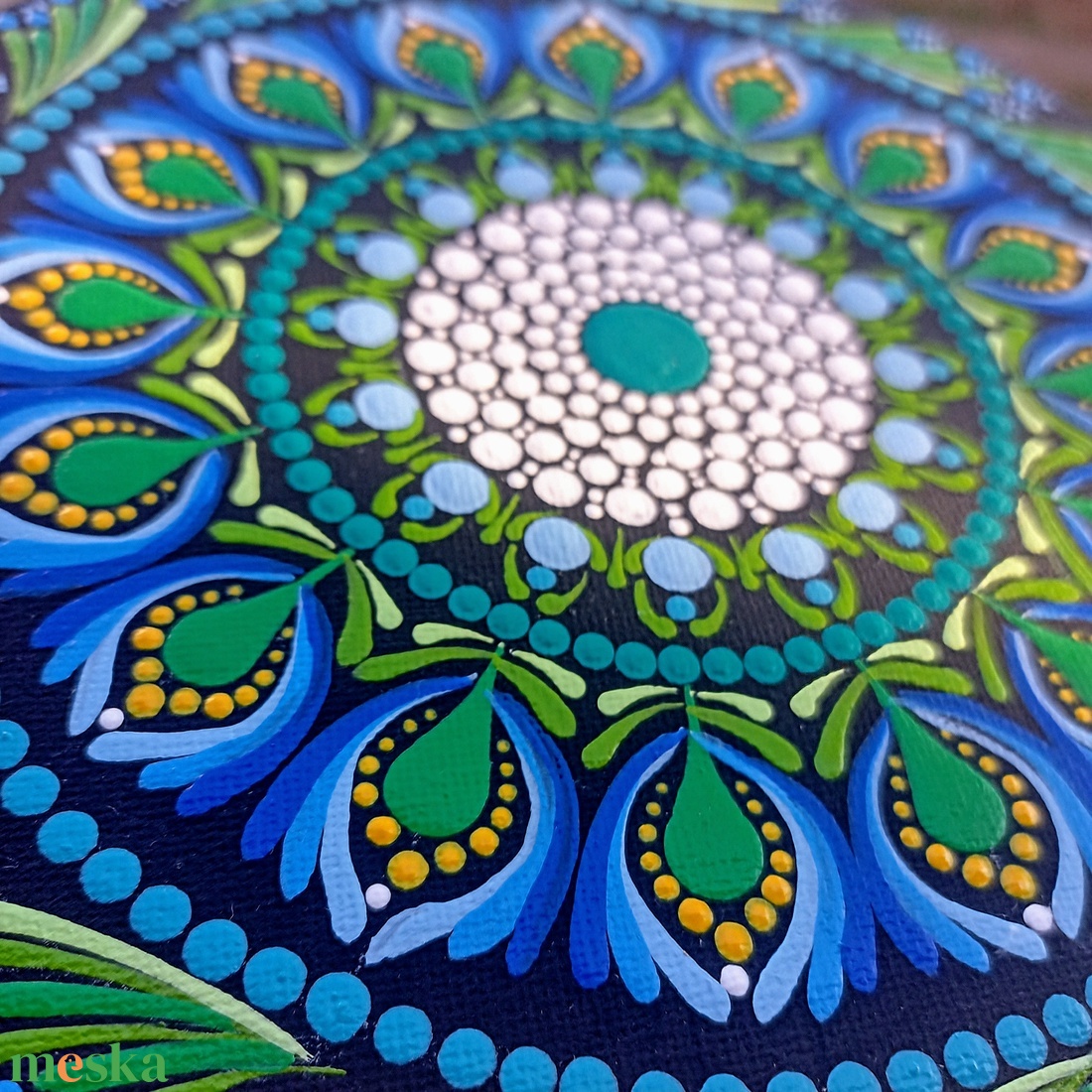 Pontozott mandala Kék tavasz - művészet - festmény - festmény vegyes technika - Meska.hu Pontozott mandala Kék tavasz - művészet - festmény - festmény vegyes technika - Meska.hu