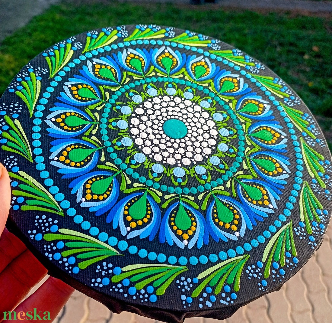 Pontozott mandala Kék tavasz - művészet - festmény - festmény vegyes technika - Meska.hu Pontozott mandala Kék tavasz - művészet - festmény - festmény vegyes technika - Meska.hu