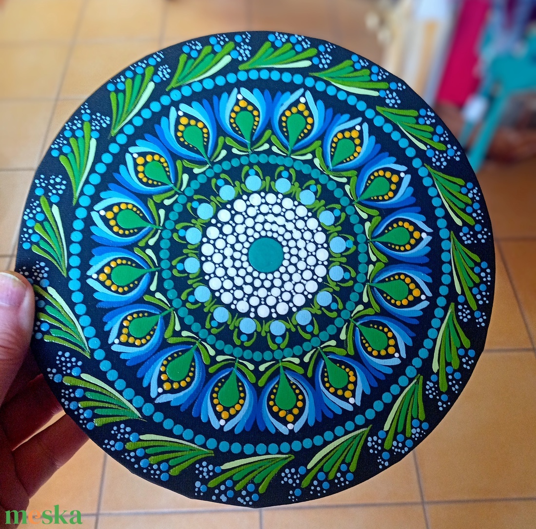 Pontozott mandala Kék tavasz - művészet - festmény - festmény vegyes technika - Meska.hu Pontozott mandala Kék tavasz - művészet - festmény - festmény vegyes technika - Meska.hu