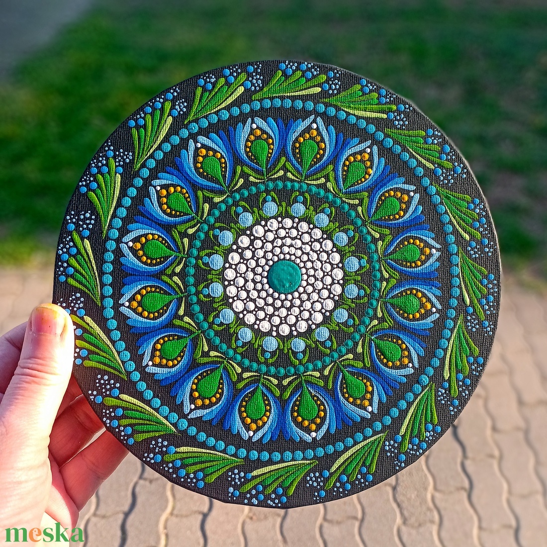 Pontozott mandala Kék tavasz - művészet - festmény - festmény vegyes technika - Meska.hu Pontozott mandala Kék tavasz - művészet - festmény - festmény vegyes technika - Meska.hu