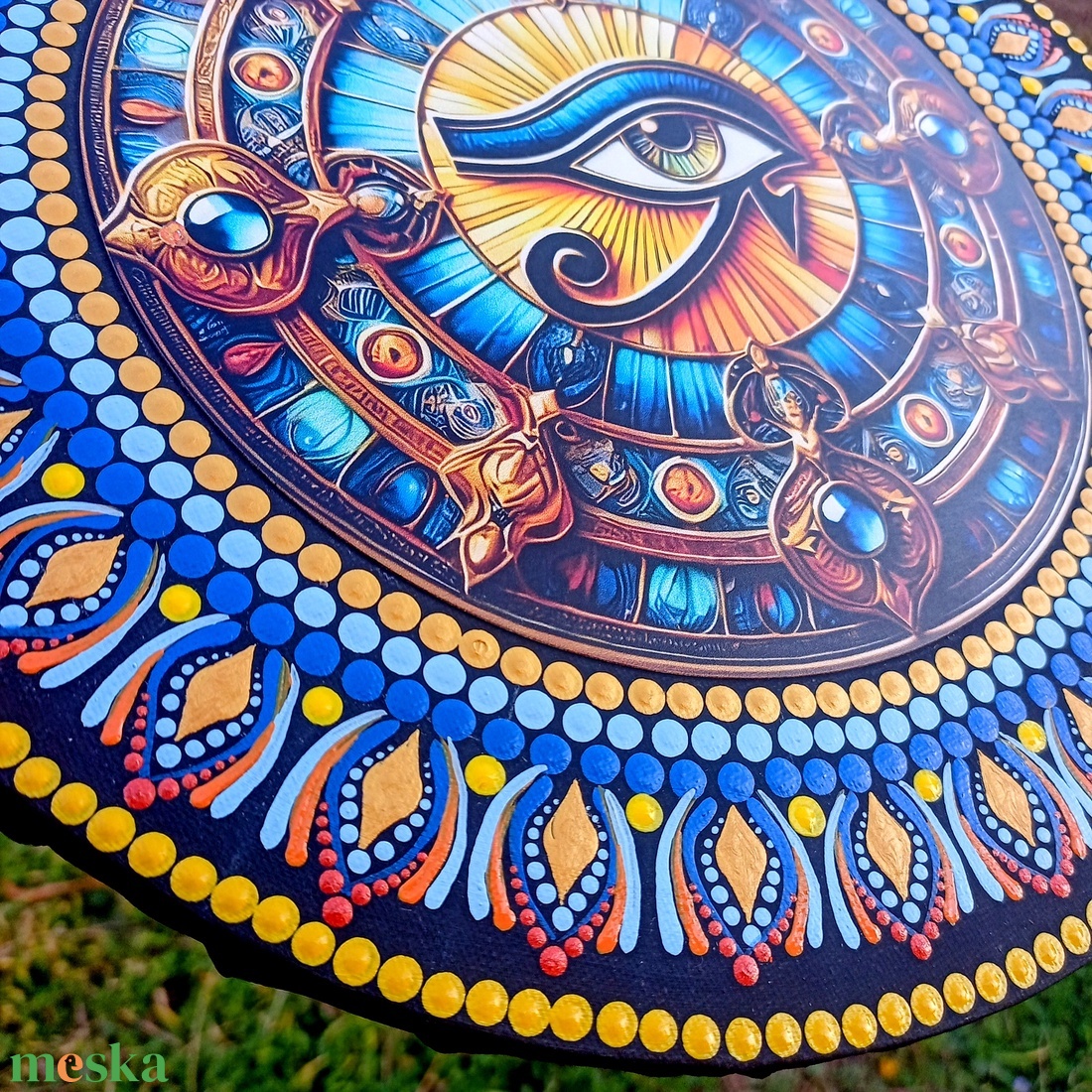 Pontozott mandala Hórusz szeme - művészet - festmény - festmény vegyes technika - Meska.hu Pontozott mandala Hórusz szeme - művészet - festmény - festmény vegyes technika - Meska.hu