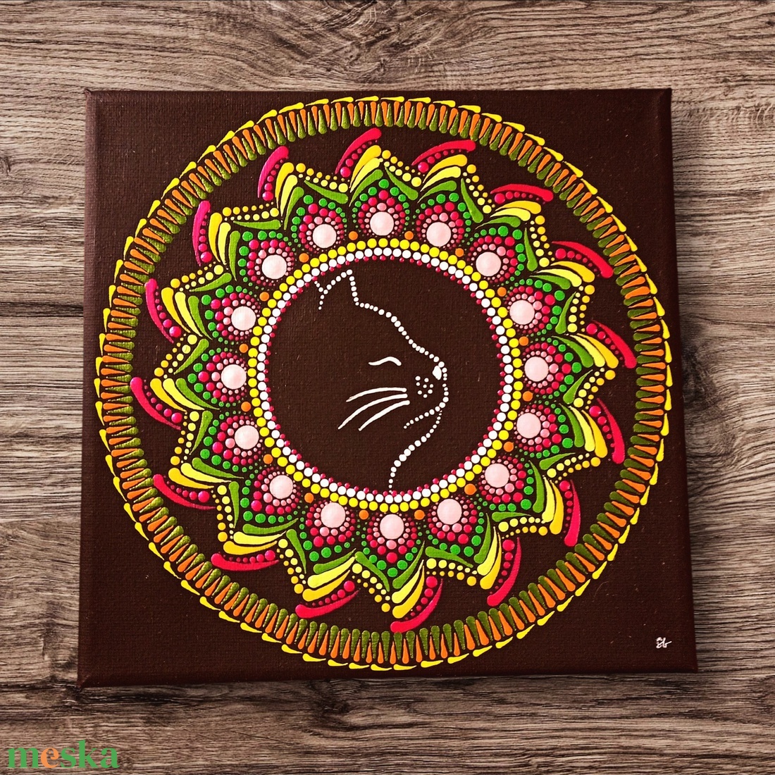 Pontozott mandala Cicus - művészet - festmény - festmény vegyes technika - Meska.hu Pontozott mandala Cicus - művészet - festmény - festmény vegyes technika - Meska.hu