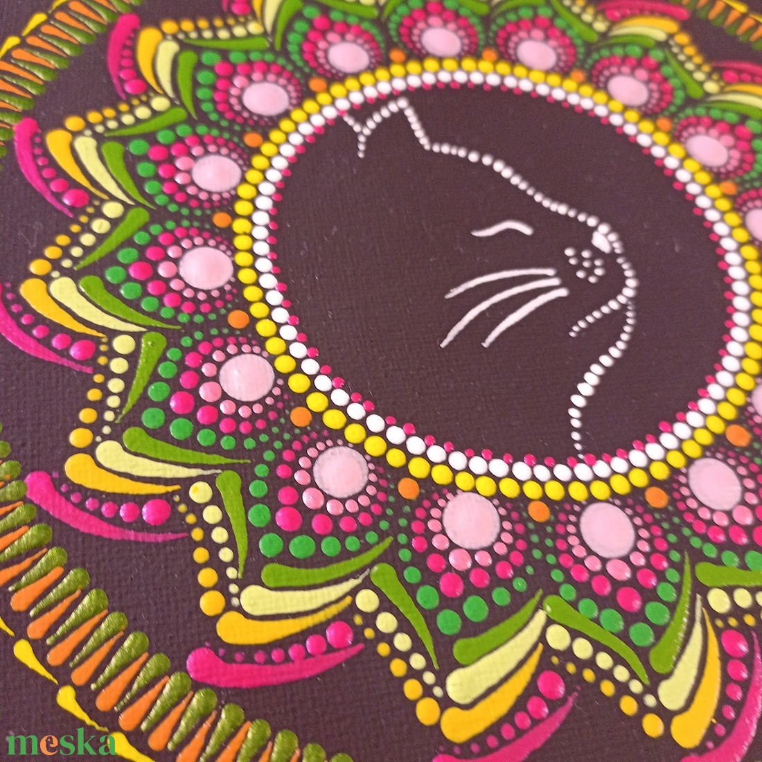 Pontozott mandala Cicus - művészet - festmény - festmény vegyes technika - Meska.hu Pontozott mandala Cicus - művészet - festmény - festmény vegyes technika - Meska.hu