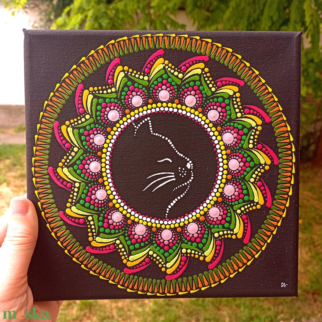Pontozott mandala Cicus - művészet - festmény - festmény vegyes technika - Meska.hu Pontozott mandala Cicus - művészet - festmény - festmény vegyes technika - Meska.hu