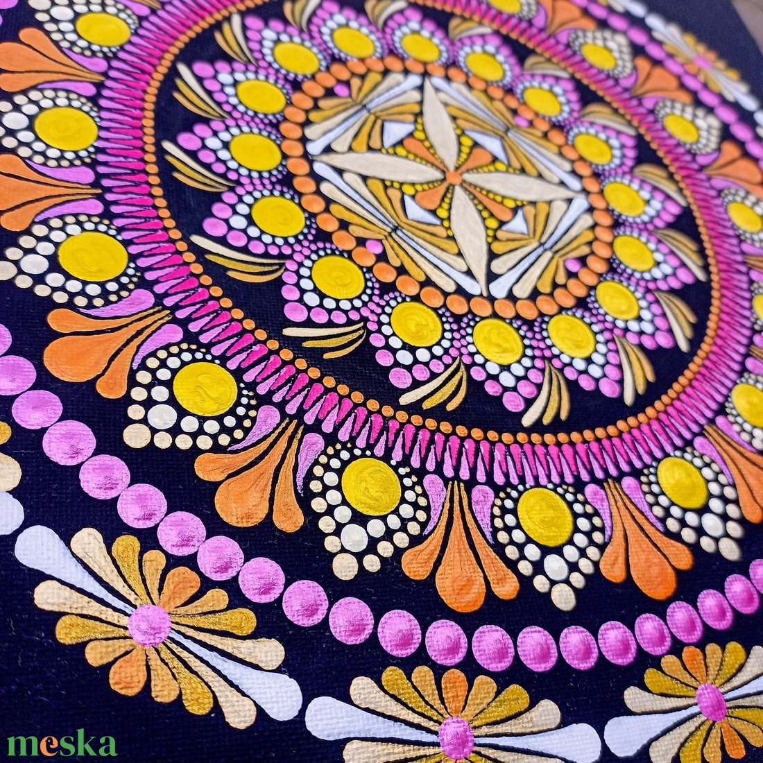 Pontozott mandala Pink - sárga - művészet - festmény - festmény vegyes technika - Meska.hu Pontozott mandala Pink - sárga - művészet - festmény - festmény vegyes technika - Meska.hu