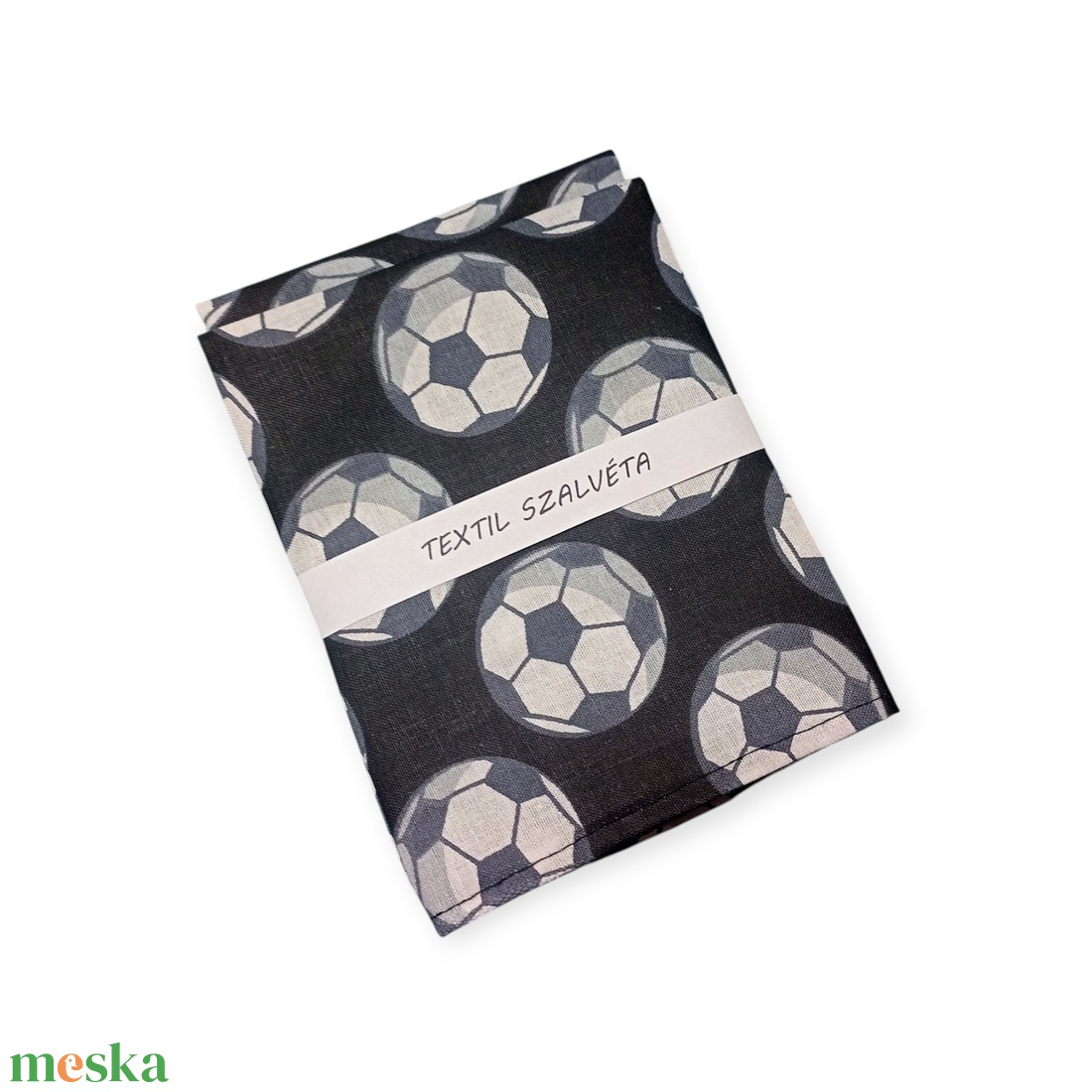 Textil szalvéta 2db, Focis, fekete - otthon & életmód - konyhafelszerelés, tálalás - konyhai textil - szalvéta - Meska.hu
