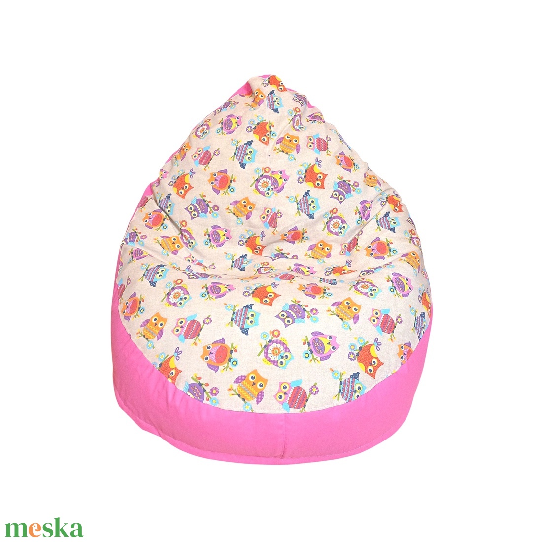 LUX babzsák mini méretben, rózsaszín, baglyos  - otthon & életmód - bútor - babzsákfotel - Meska.hu