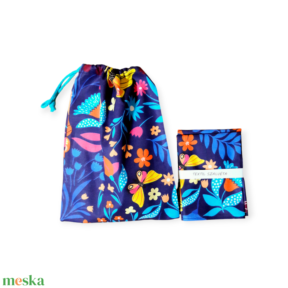 Tisztasági zsák és szalvéta (2db) szett,  oviba, suliba, pillangós - játék & sport - ovis felszerelés - egyéb ovis kiegészítő - Meska.hu