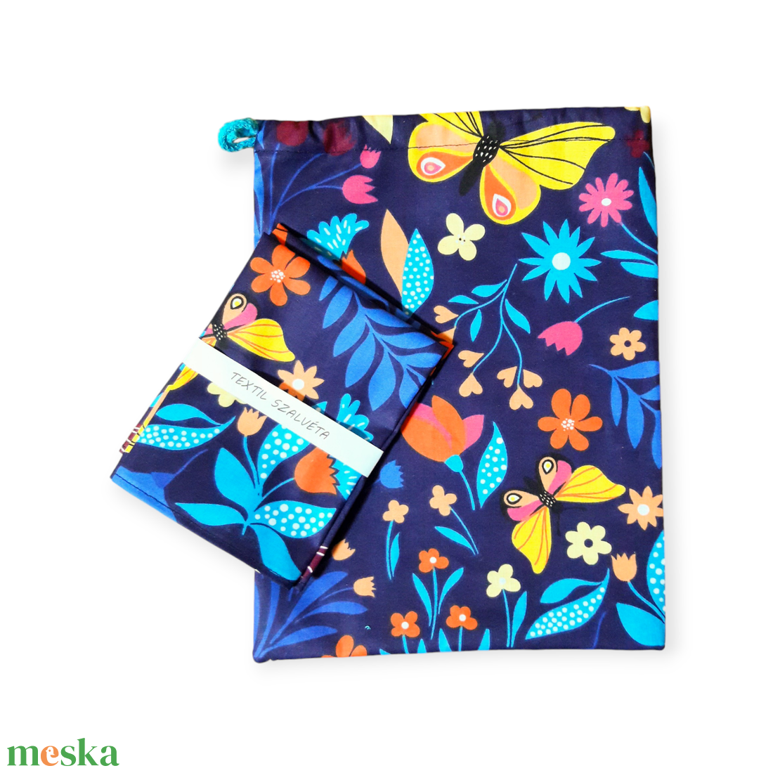 Tisztasági zsák és szalvéta (2db) szett,  oviba, suliba, pillangós - játék & sport - ovis felszerelés - egyéb ovis kiegészítő - Meska.hu