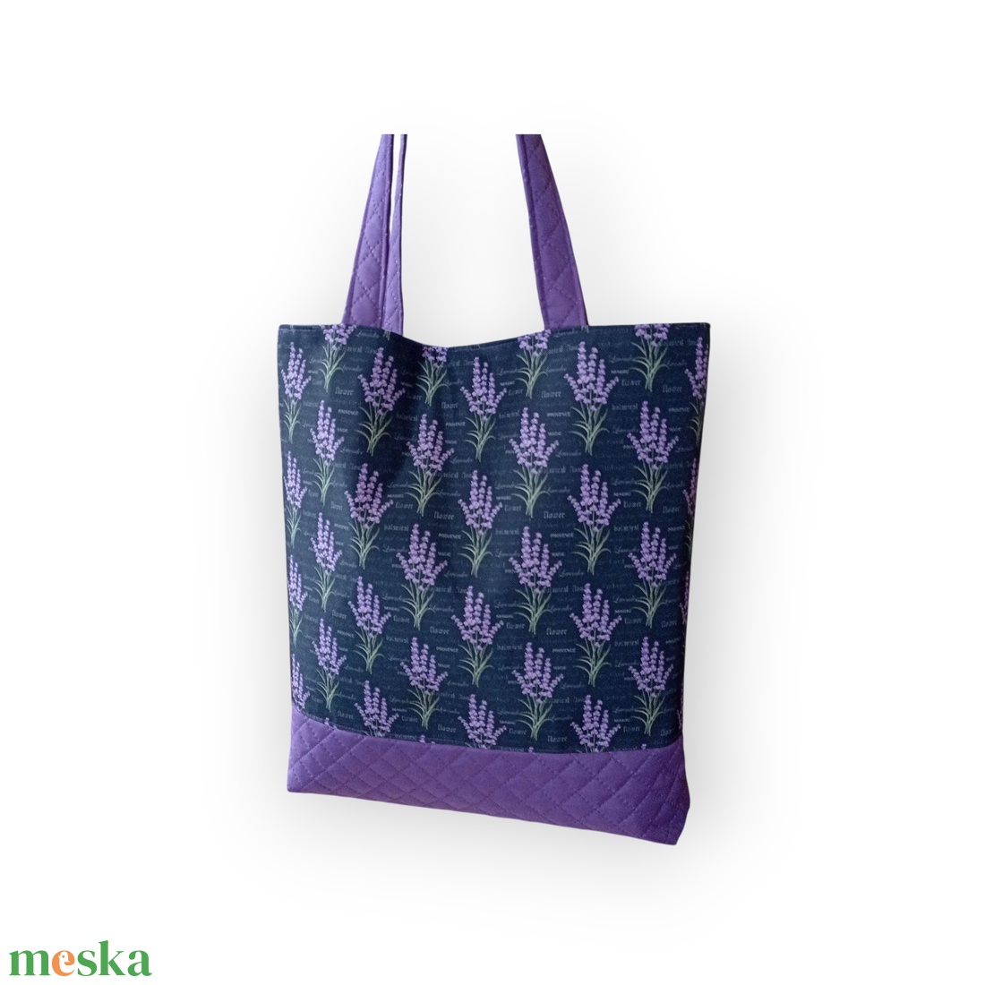 Levendulás nagy méretű táska, vízlepergetős anyagból - táska & tok - bevásárlás & shopper táska - shopper, textiltáska, szatyor - Meska.hu