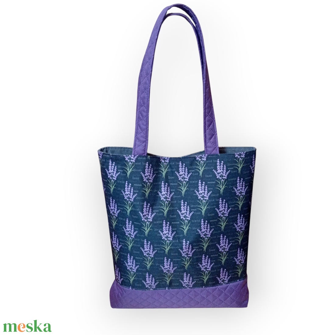 Levendulás nagy méretű táska, vízlepergetős anyagból - táska & tok - bevásárlás & shopper táska - shopper, textiltáska, szatyor - Meska.hu