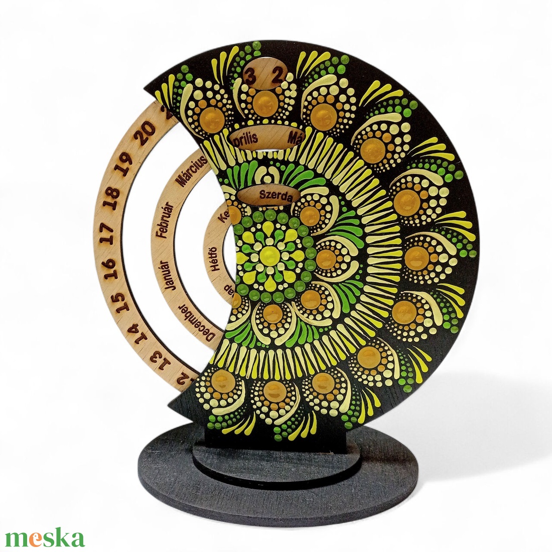 Pontozott mandala fa öröknaptár, zöld-sárga - művészet - festmény - festmény vegyes technika - Meska.hu Pontozott mandala fa öröknaptár, zöld-sárga - művészet - festmény - festmény vegyes technika - Meska.hu