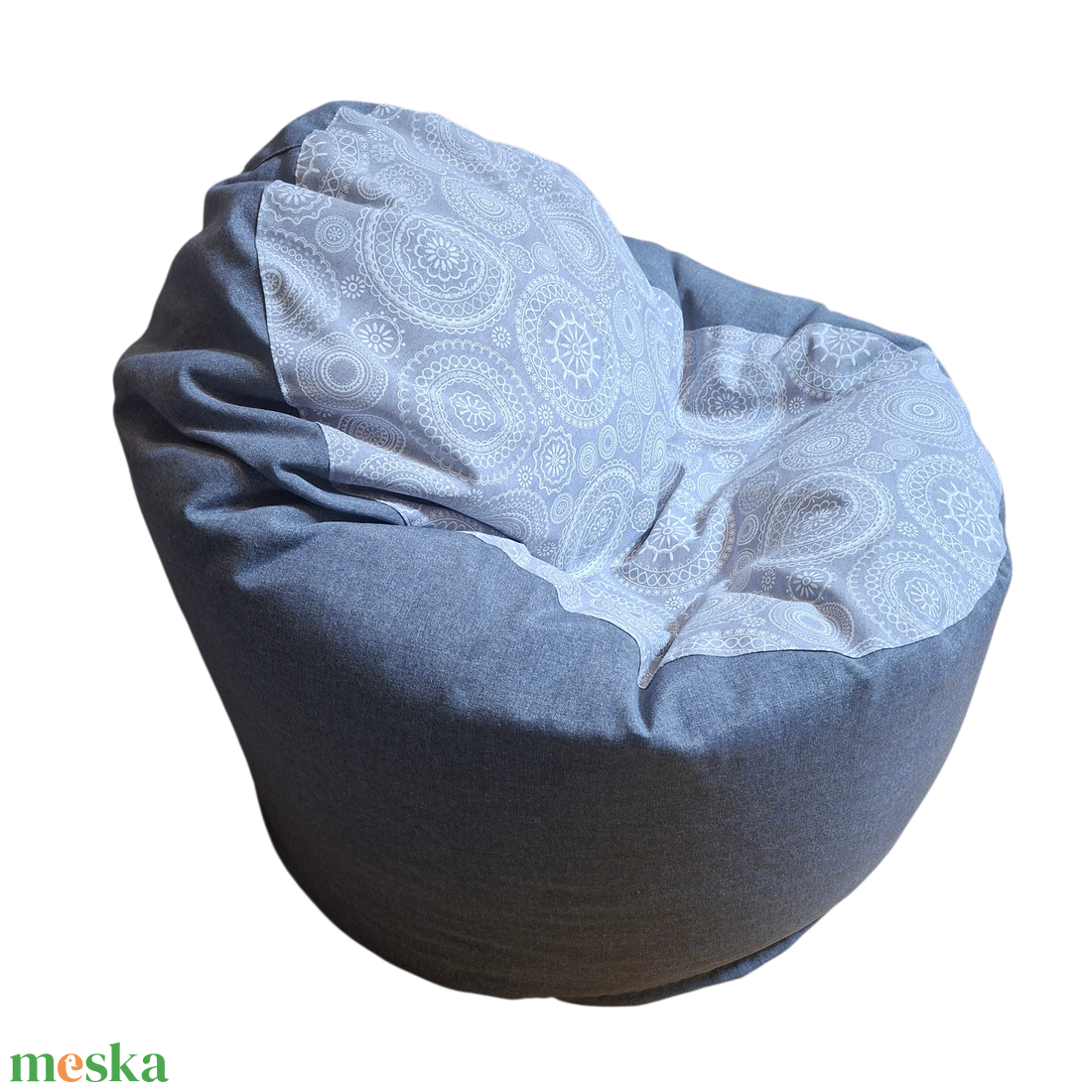 Szürke mandalás alacsonyabb standard babzsák - otthon & életmód - bútor - babzsák - babzsákfotel  - Meska.hu