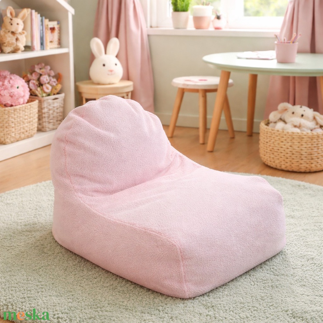 Mini kuckó gyerek babzsákfotel � sötétszürke, puha Teddy huzattal - otthon & életmód - bútor - babzsák - babzsákfotel  - Meska.hu