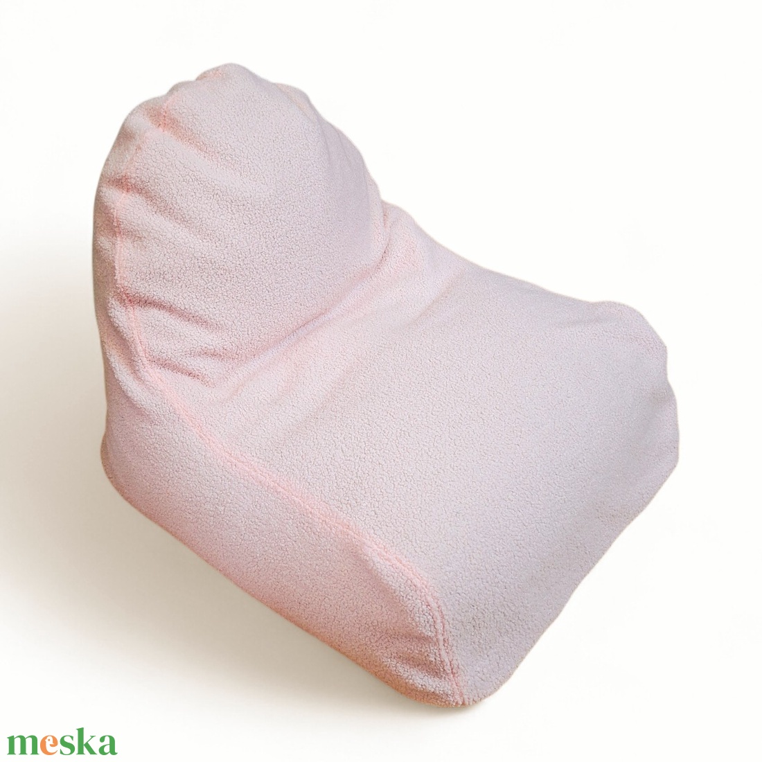 Mini kuckó gyerek babzsákfotel � babarózsaszín, puha Teddy huzattal - otthon & életmód - bútor - babzsák - babzsákfotel  - Meska.hu