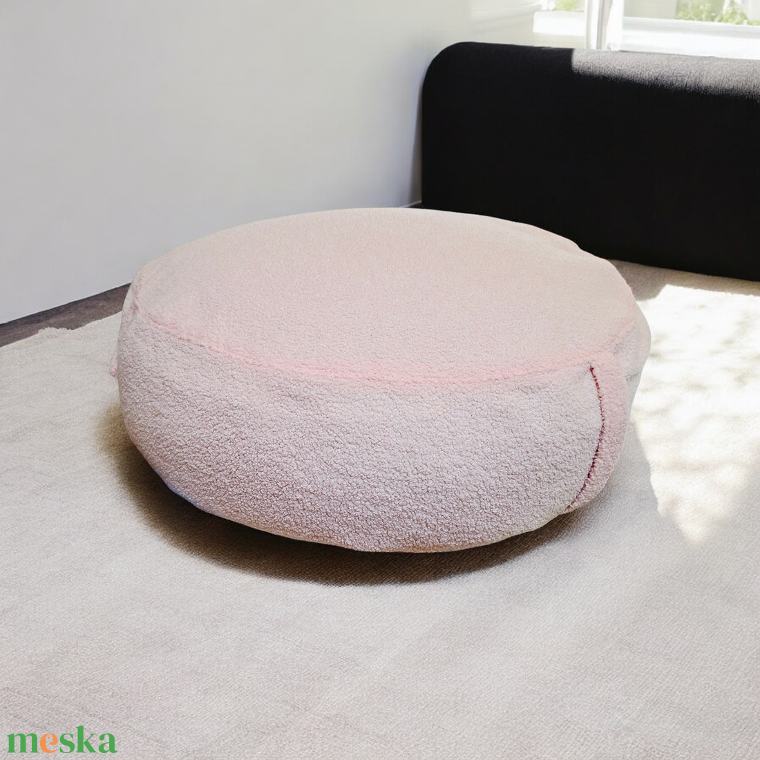 Puff, padlópárna Teddy huzattal� rózsaszín, 60 � 20 cm - otthon & életmód - bútor - babzsák - babzsák párna - Meska.hu