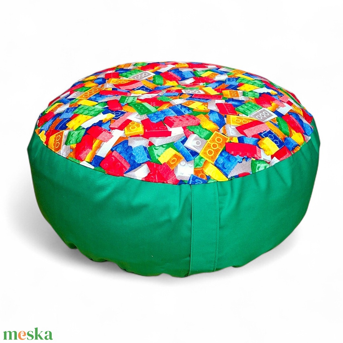 Puff, padlópárna zöld - legós 60 � 20 cm - otthon & életmód - bútor - babzsák - babzsák párna - Meska.hu