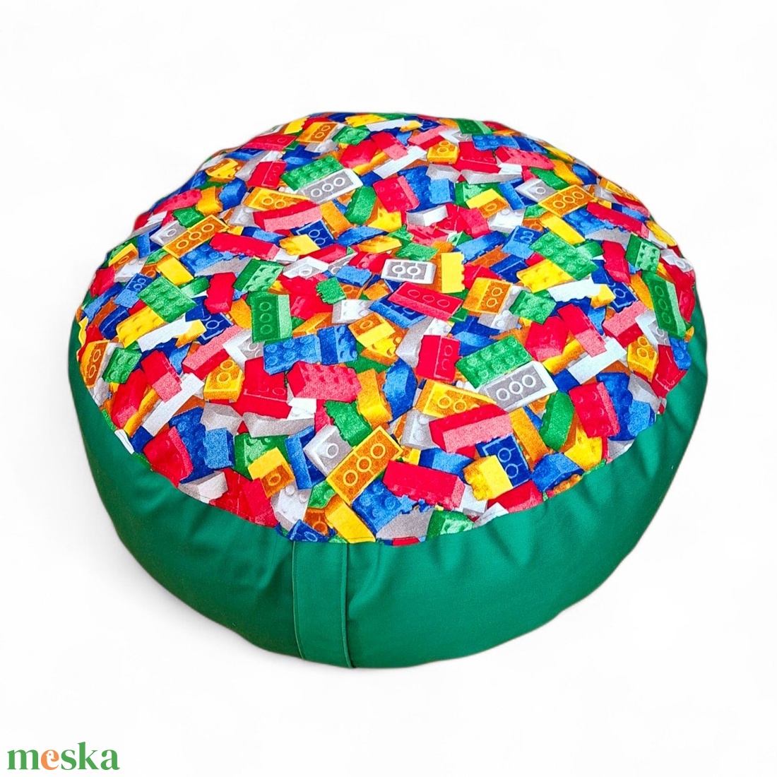 Puff, padlópárna zöld - legós 60 � 20 cm - otthon & életmód - bútor - babzsák - babzsák párna - Meska.hu