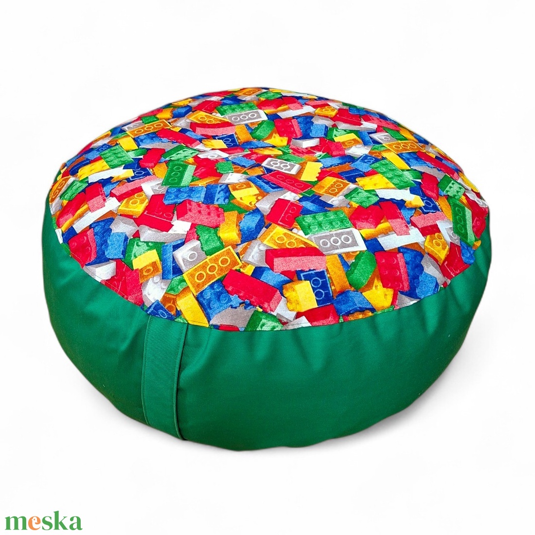 Puff, padlópárna zöld - legós 60 � 20 cm - otthon & életmód - bútor - babzsák - babzsák párna - Meska.hu