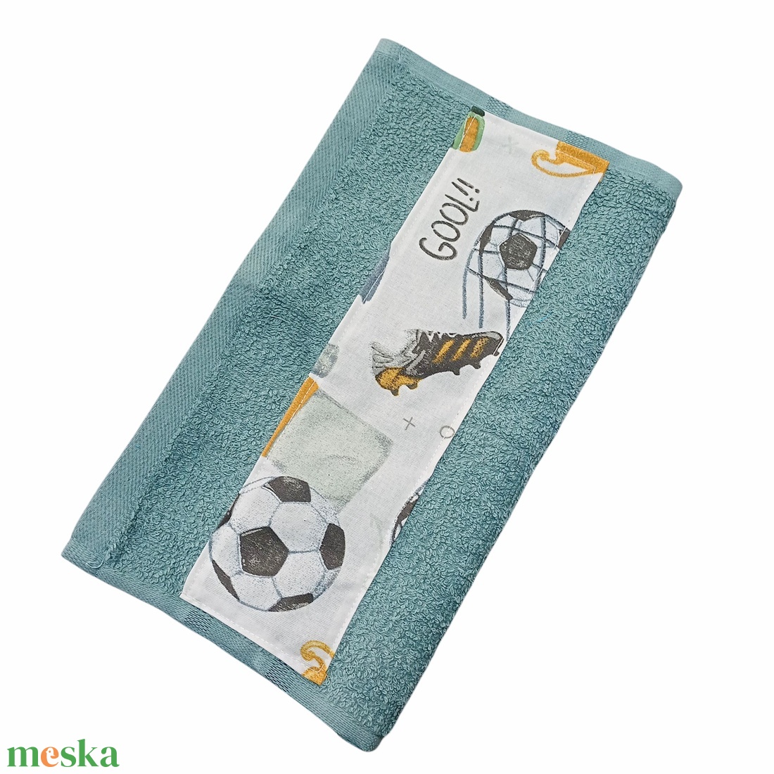 Kis törölköző tisztasági csomagba, focis - otthon & életmód - fürdőszoba - törölköző - Meska.hu