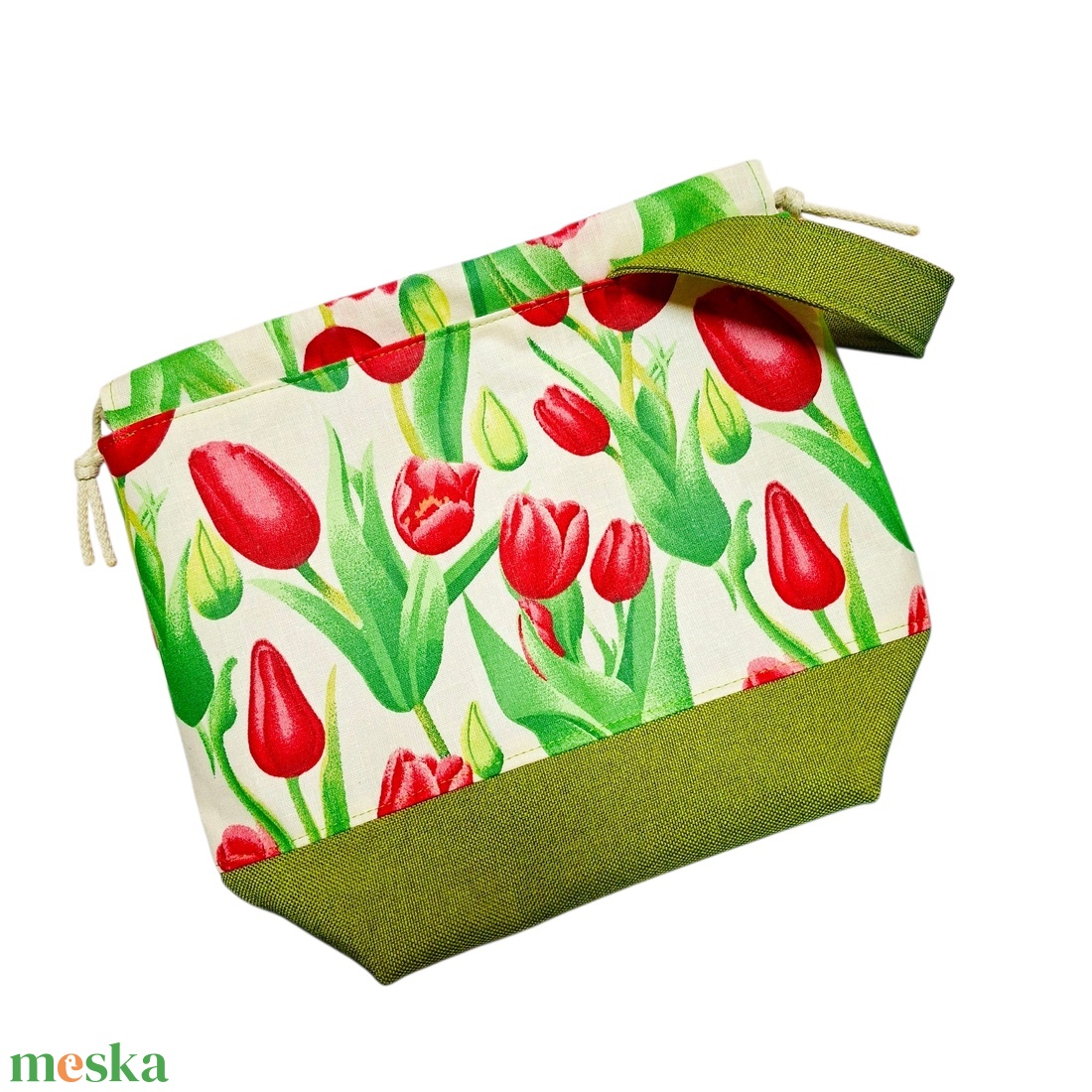 Tulipán mintás project bag � neszesszer és kistáska - táska & tok - neszesszer - Meska.hu