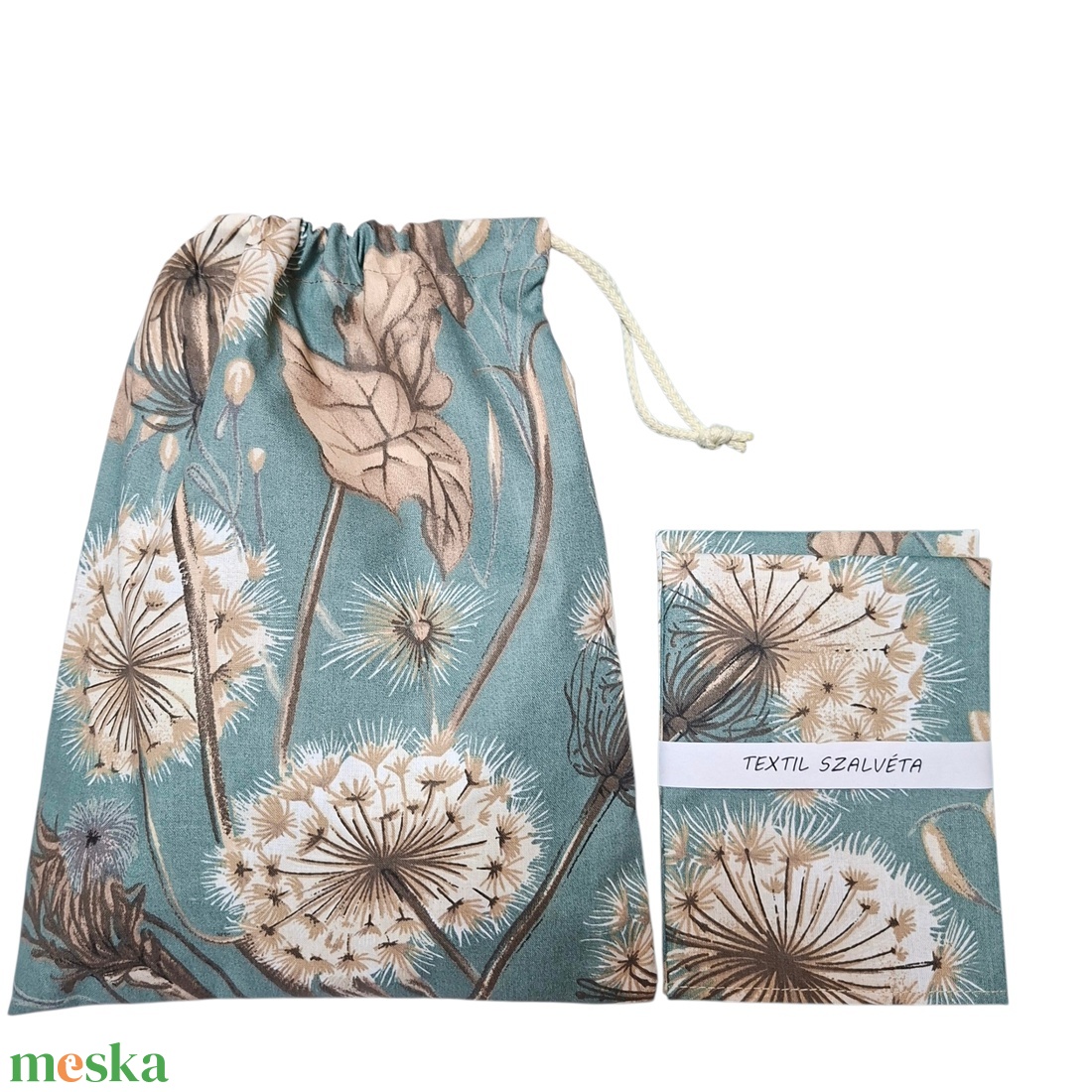 Tisztasági zsák és szalvéta (2db) szett,  oviba, suliba, pitypangos - játék & sport - ovis felszerelés - egyéb ovis kiegészítő - Meska.hu