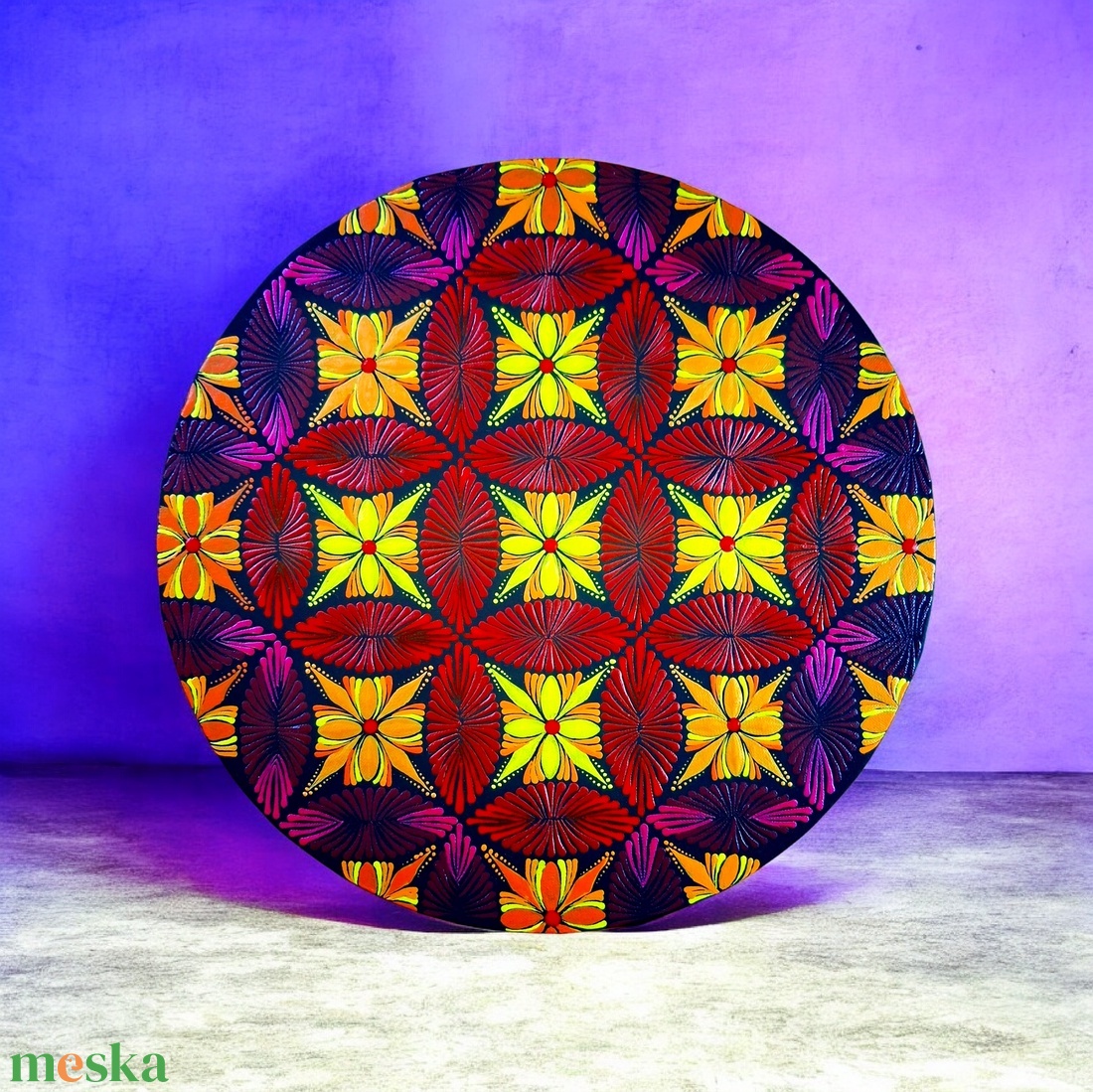 Pontozott mandala � Teremtés geo - művészet - festmény - festmény vegyes technika - Meska.hu