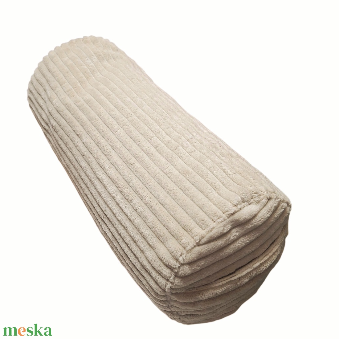 Mini henger párna tönköly pelyvával töltve, puha kordbársony, beige - játék & sport - sport és kikapcsolódás - jóga, pilates, torna - jógapárna - Meska.hu