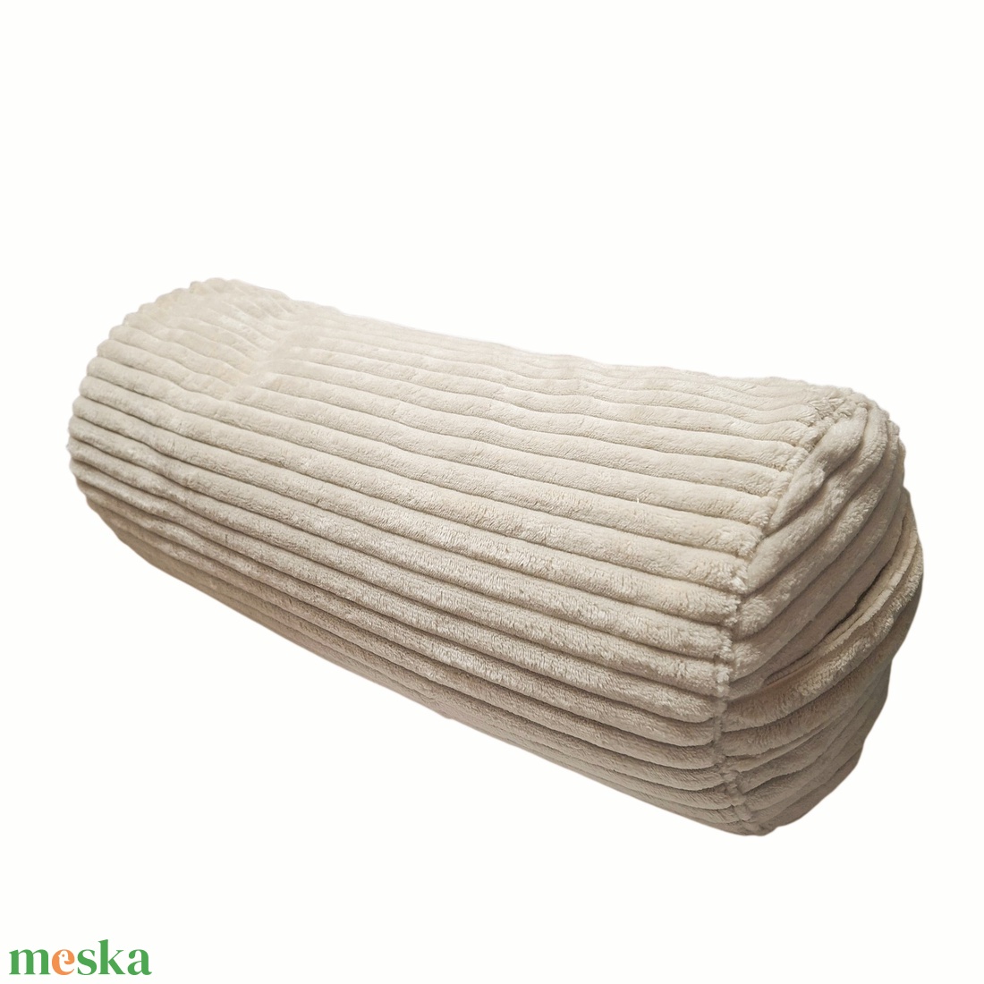 Mini henger párna tönköly pelyvával töltve, puha kordbársony, beige - játék & sport - sport és kikapcsolódás - jóga, pilates, torna - jógapárna - Meska.hu