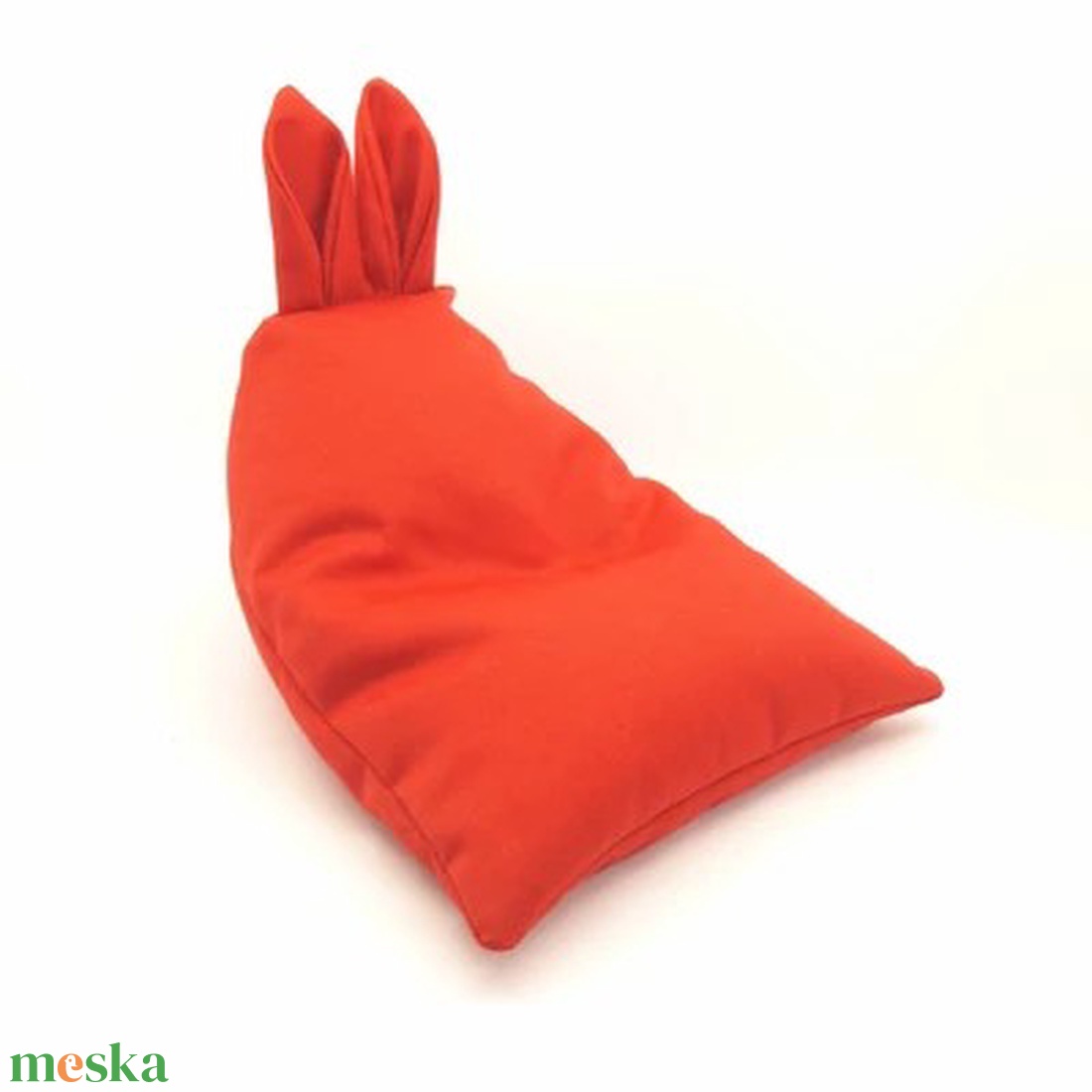 Nyuszifüles mini babzsák mobiltartó piros  - otthon & életmód - tárolás & rendszerezés - asztali telefontartó - Meska.hu