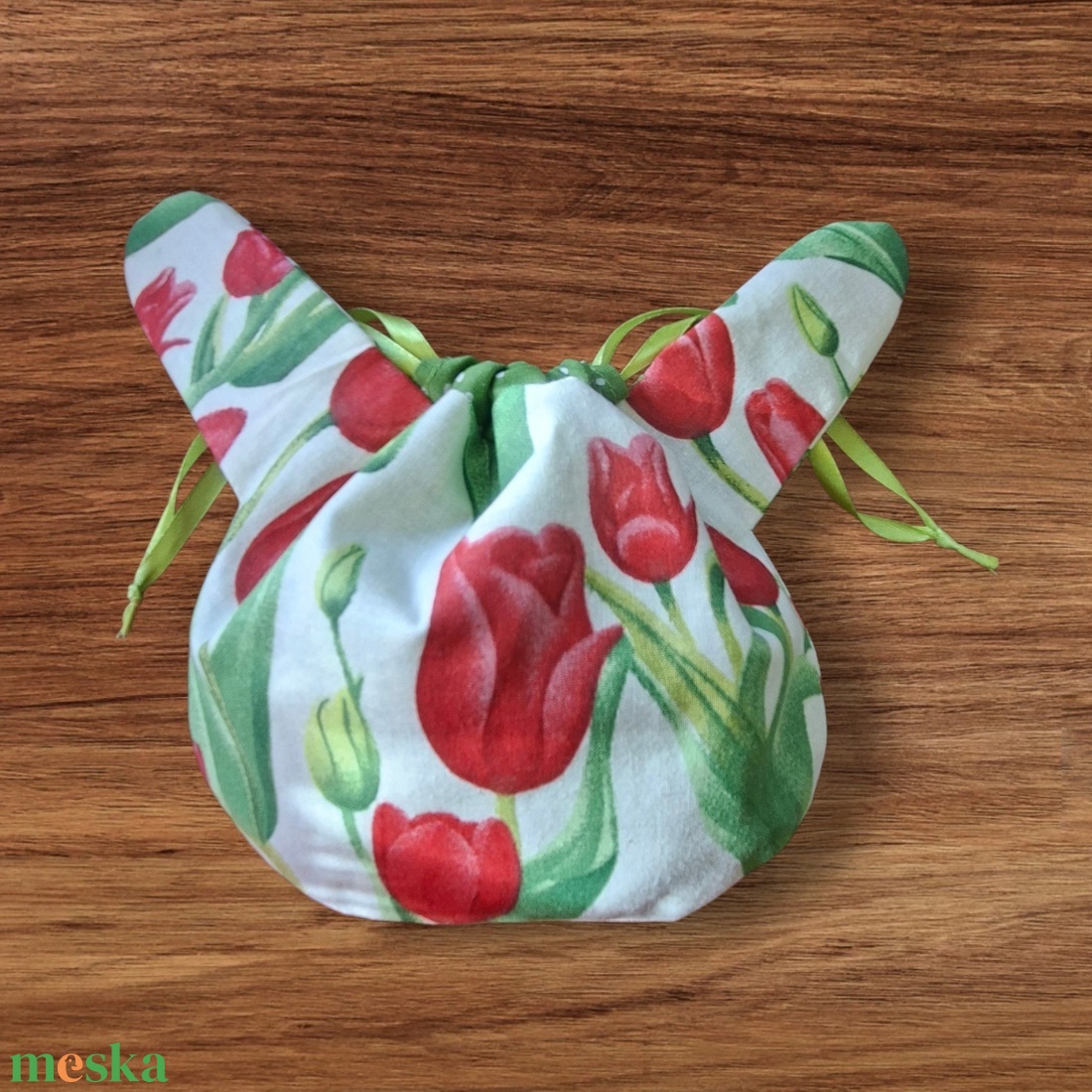 Nyuszifüles összehúzható zsákocska neszeszer, tulipános  - táska & tok - neszesszer - Meska.hu