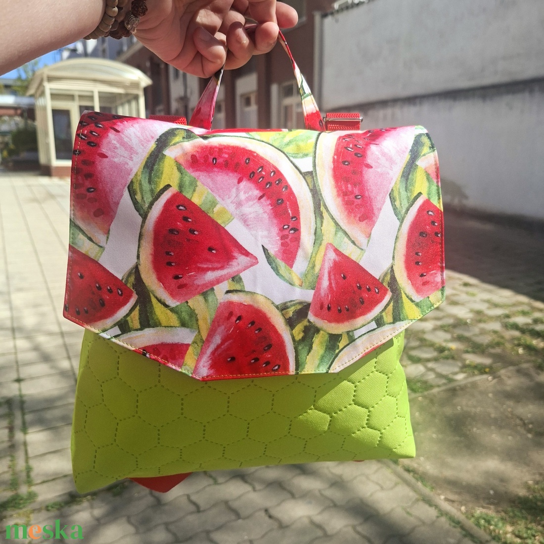 GabO hátizsák Kivizöld, dinnyés - táska & tok - hátizsák - kishátizsák - Meska.hu