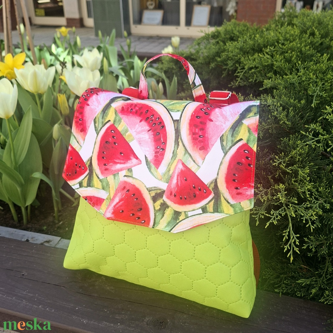 GabO hátizsák Kivizöld, dinnyés - táska & tok - hátizsák - kishátizsák - Meska.hu