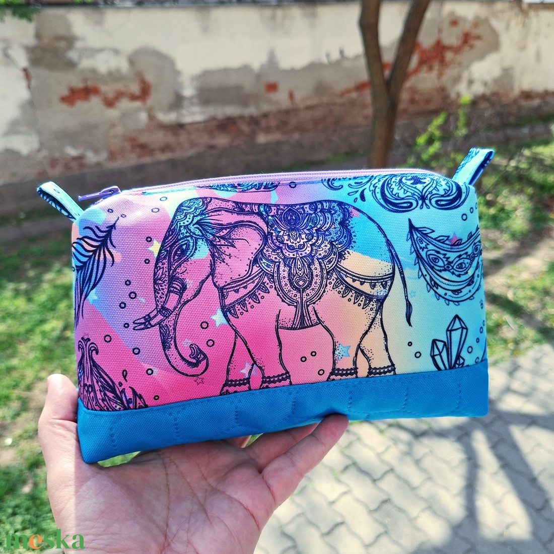 Elefántos, spirituális mintás neszeszer  - táska & tok - neszesszer - Meska.hu
