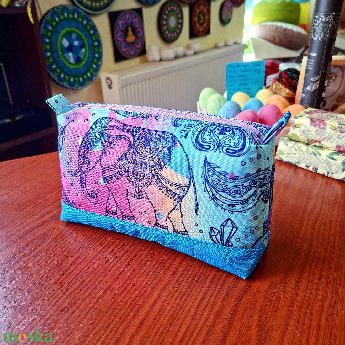 Elefántos, spirituális mintás neszeszer  - táska & tok - neszesszer - Meska.hu