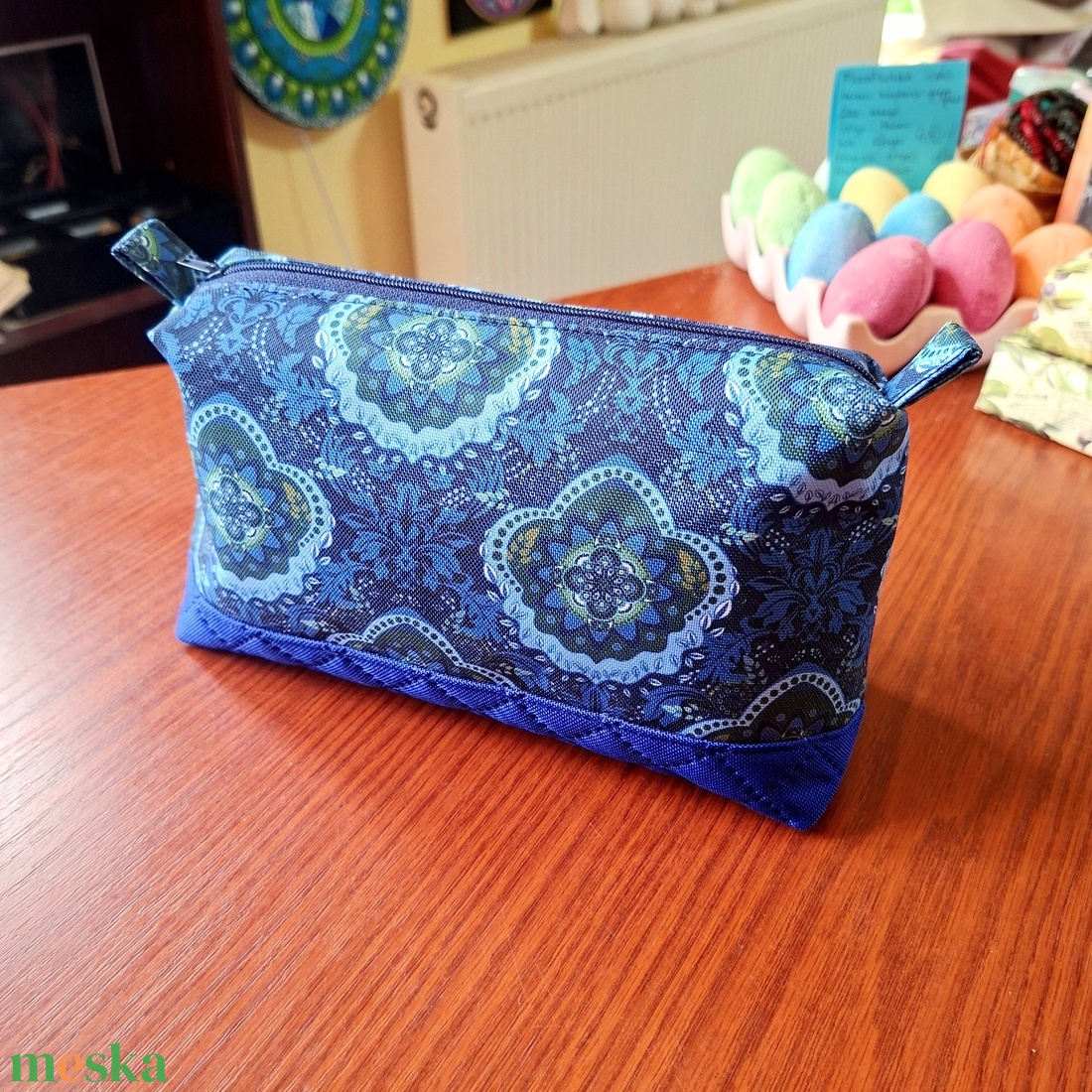 Kék mandalás neszeszer  - táska & tok - neszesszer - Meska.hu