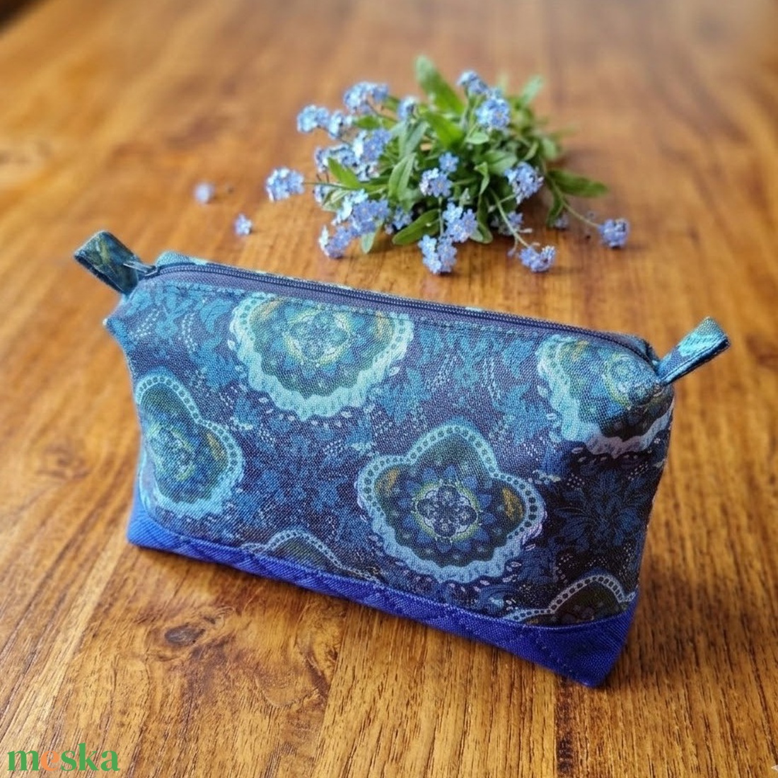 Kék mandalás neszeszer  - táska & tok - neszesszer - Meska.hu